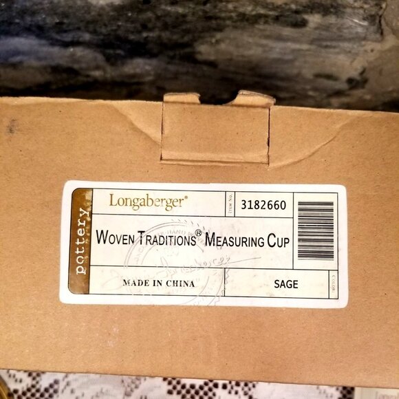 NIB Longaberger Sage 3 cup Measuring Mixing Batter Bowl Woven Traditions Pottery - Picture 5 of 8